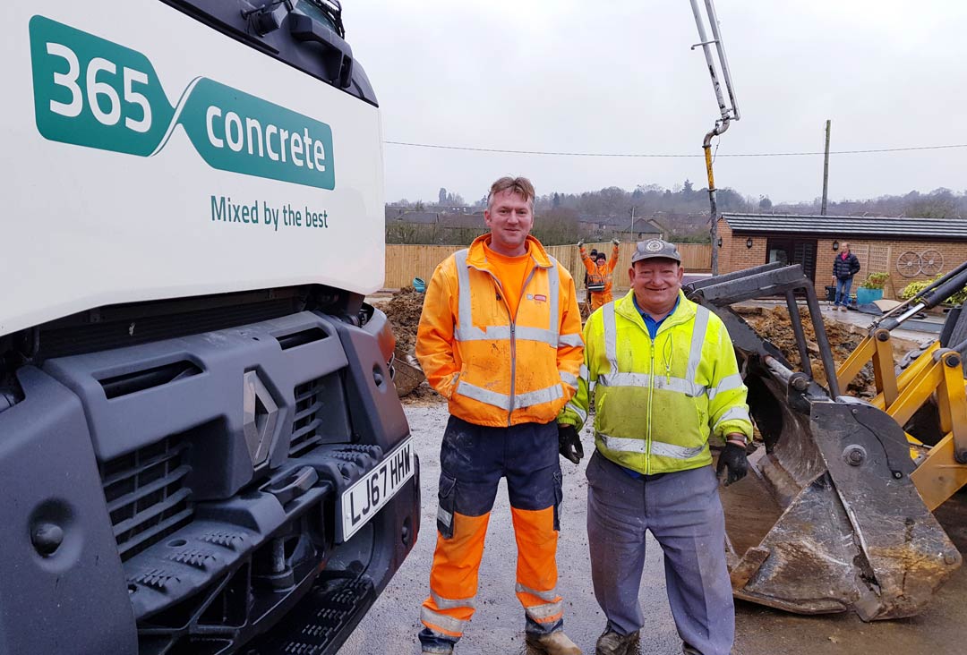 365 Concrete's driver Dan with great customer Goerge