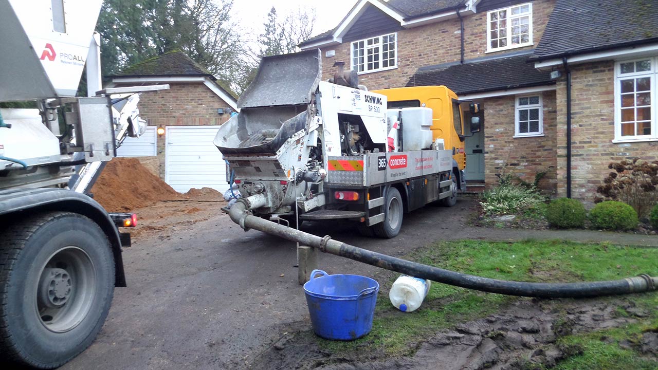 Ground Line Concrete Pump - Available for hire at 365 Concrete